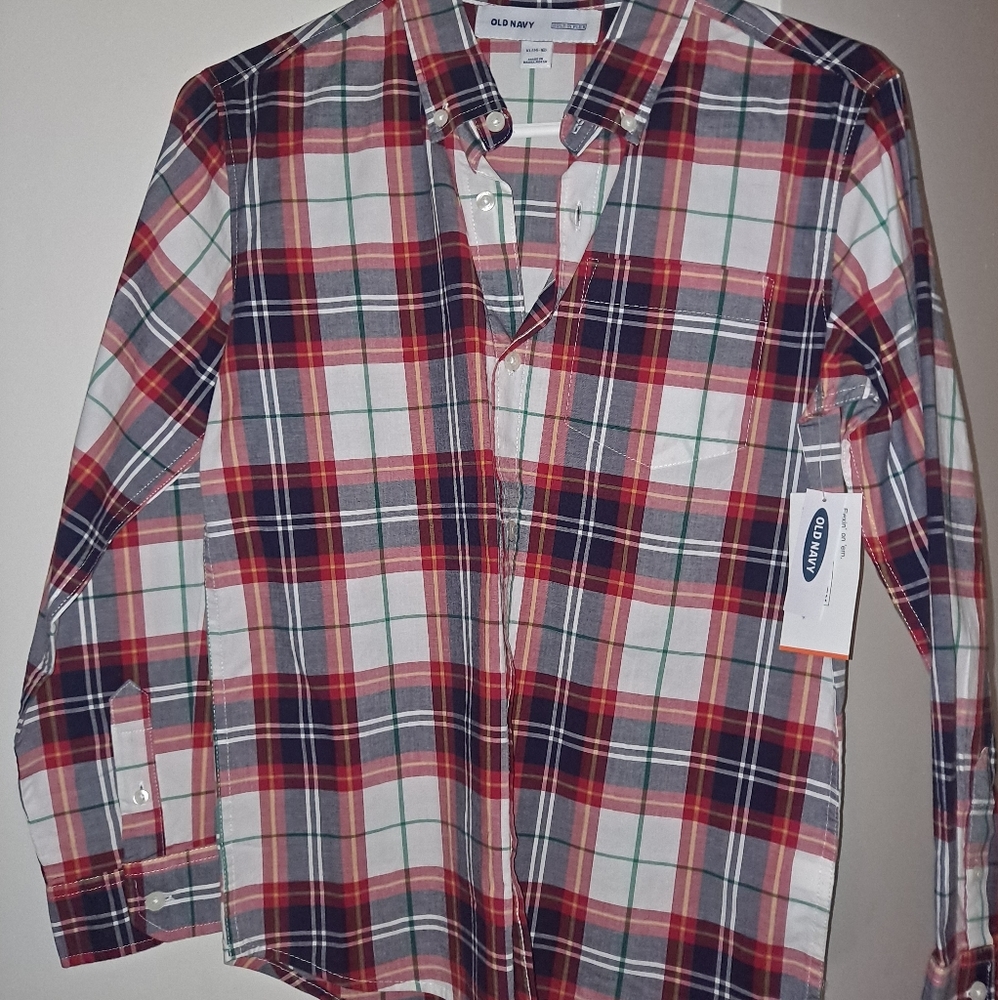 Boy long sleeve plaid shirt